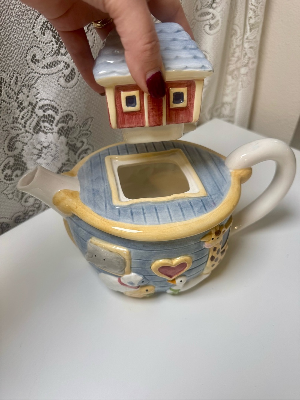 Vintage Certified International Susan Winget Noah’s Ark Ceramic 3-D Teapot - Picture 2 of 5